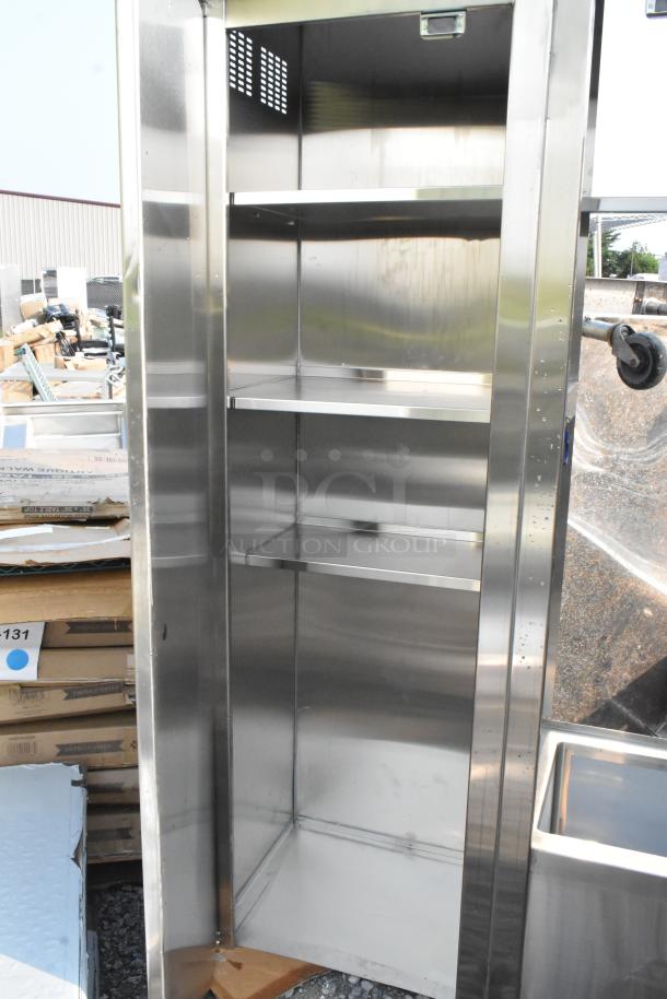 Brand new Advance Tabco 9-OPC-84DR-300 stainless steel cabinet with built-in mop sink. Scratch and dent condition.