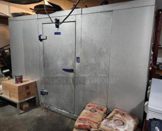 8'x10' Mr Winter Walk-In Freezer Box with Tecumseh compressor and Bohn evaporator. Includes labels and markings.