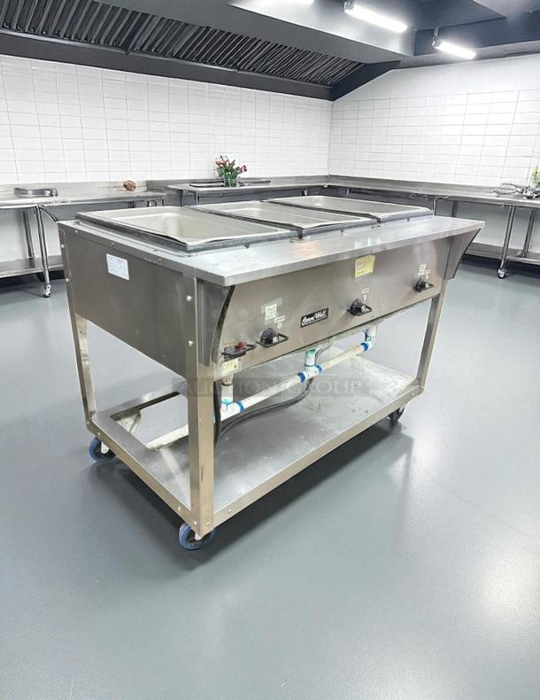 Vollrath 38213 ServeWell SL 3 well stainless steel hot food steam table, electric 2100W 120v 1ph, great condition.