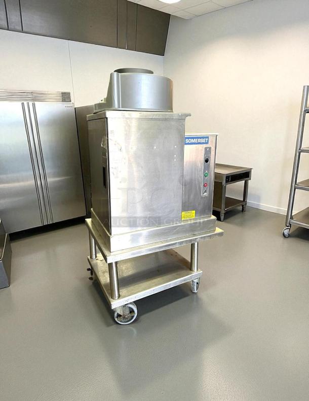 Somerset SDR-400 heavy duty dough rounder, stainless steel, 115v, tested and working condition, on wheeled stand.