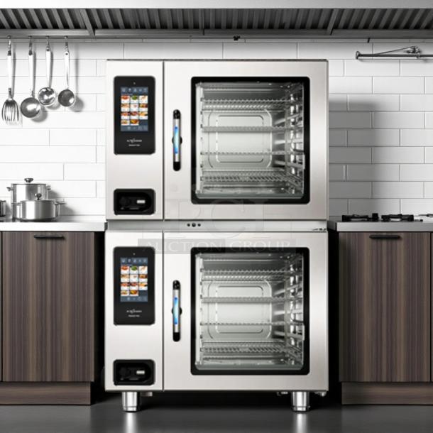 Alto Shaam 7-20G PRO gas combi oven, stainless steel, 44-inch, 98,000 BTU, tested and working, touchscreen controls.