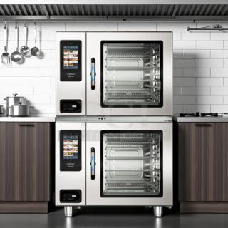 Alto Shaam 7-20G PRO gas combi oven, stainless steel, 44-inch, 98,000 BTU, tested and working, touchscreen controls.