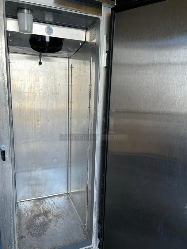 Continental Refrigerator 1FNSS, one-section reach-in freezer, excellent condition, stainless steel, fully tested.