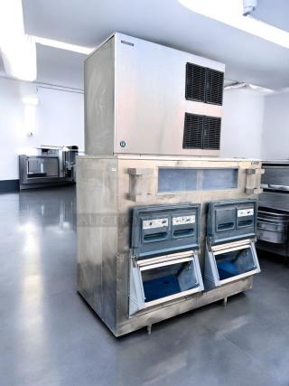 Outstanding Condition – Hoshizaki KM-1900SAJ3 Ice Maker w/ Twin Follett Ice Bins – Fully Tested & Working! - Item #1200488