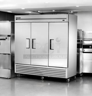 True T-72F-HC 3-door commercial reach-in freezer in outstanding condition, 72 cu. ft., fully tested and working.