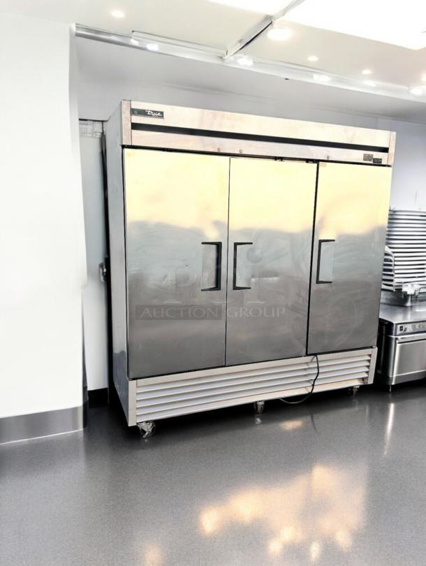 True T-72F-HC 3-door commercial freezer in outstanding condition; 72 cu. ft., fully tested and working, stainless steel finish.