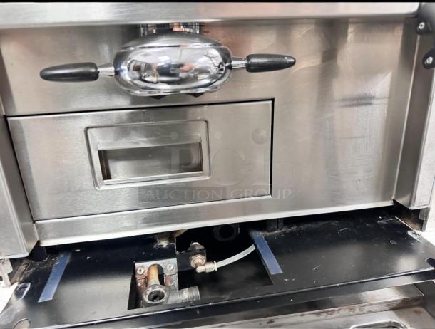 La Cimbali M1 TurboSteam espresso machine in superb condition, stainless steel finish, fully tested and working, front panel detail.