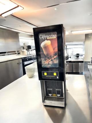 Curtis PC2D-10-02 dual flavor cappuccino dispenser, pristine condition, 120V, fully tested, with front panel graphics.