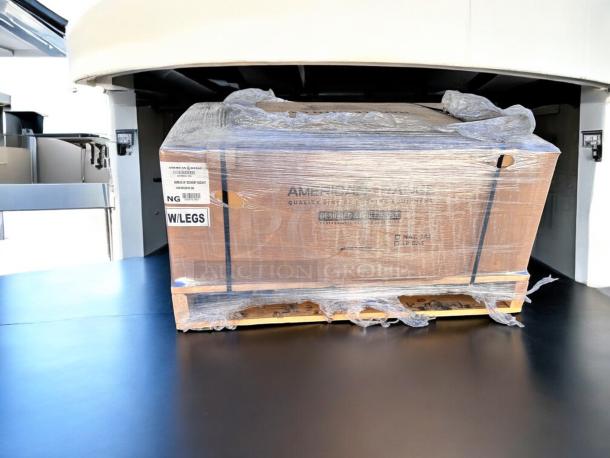Brand new American Range AERB-36 charbroiler in original packaging, 36", natural gas, includes legs, unopened condition.