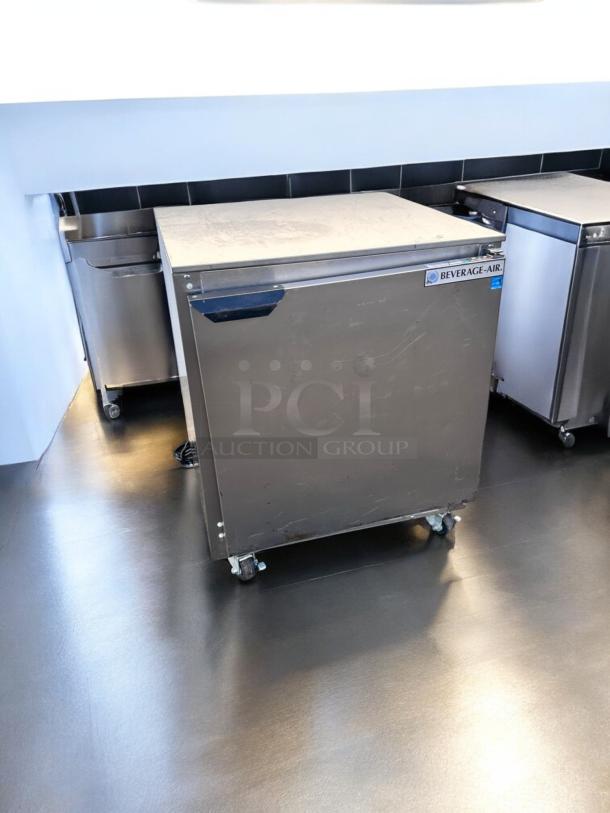 Beverage-Air UCR27HC-23 undercounter refrigerator, awesome condition, stainless steel, fully tested, 115V, on casters.