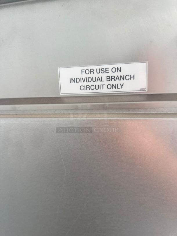 Henny Penny HC-900 Heated Holding Cabinet, excellent condition, 120V, sign reads "For use on individual branch circuit only."