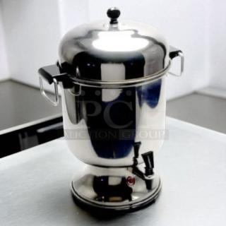Great Condition - Farber ware Electric Percolator Stainless Automatic Coffee Maker Urn 36b Cups 120 V - Fully Tested & Working! - Item #1200477