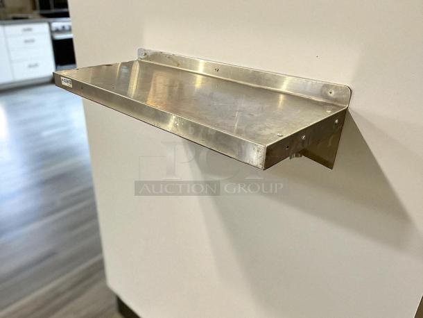 GSW USA WS-W1436 14"x36" stainless steel wall mount shelf with mounting brackets, in great condition.
