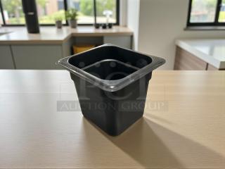 Cambro 66CW110 Camwear® 1/6 Black Polycarbonate Food Pan, 6" deep, perfect condition, clean and durable.
