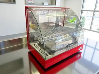 Cozoc FW5004-2 curved class food warmer, 1200W, 120V/60HZ, in excellent condition, fully tested and working.
