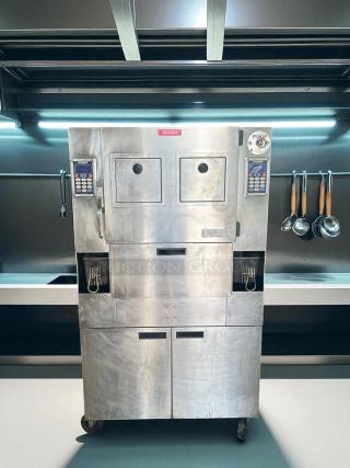 AutoFry MTI-40E ventless fryer, double basket, 6.0 gallon, 208/240V, excellent condition, fully tested, stainless steel finish.