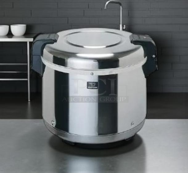Zojirushi 8-Liter Electric Rice Warmer, stainless steel, great condition, 115v, tested and working, with side handles.