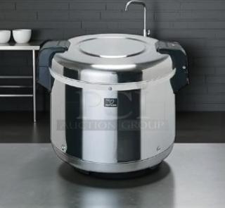 Zojirushi 8-Liter Electric Rice Warmer, stainless steel, great condition, 115v, tested and working, with side handles.