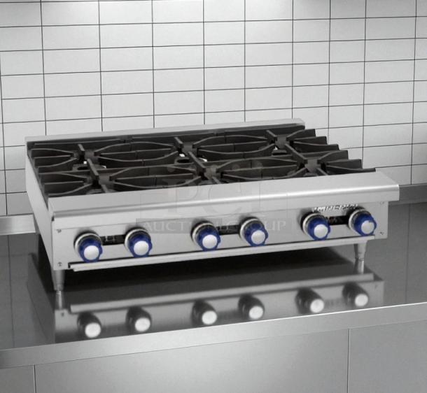 Imperial 24" countertop gas range, model IR-4-C, with 4 open burners, heavy-duty cast iron, excellent condition.