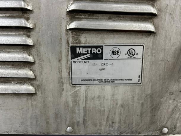 Metro C519-CFC-U heated cabinet label; NSF and UL certified. InterMetro Industries, Wilkes-Barre, PA.