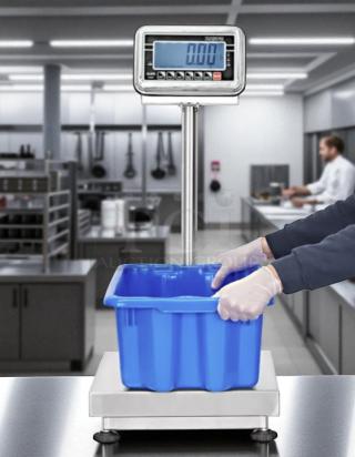 Uline model H-5837 washdown platform scale, 200 lbs x 0.05 lb, 115v, great condition, digital display, tested and working.