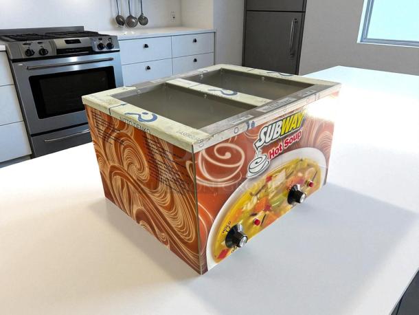 Duke CSW-2-T-AM Subway electric countertop soup warmer, 2-well, 120V, 1100W, perfect condition, tested, Subway branding.