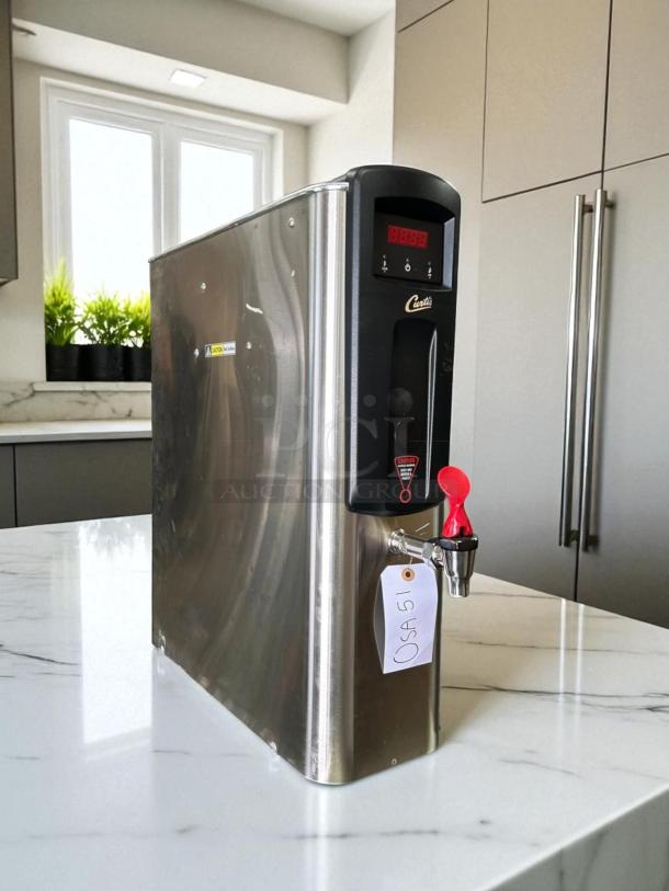 BUNN H5E Hot Water Dispenser, 120V/1800W, tested, stainless steel, red tap, digital display, good condition, tag "OSA51".