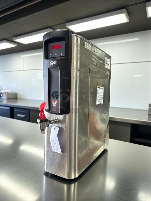 BUNN H5E Hot Water Dispenser, 120V/1800W, stainless steel, tested and working, good condition, front control panel.