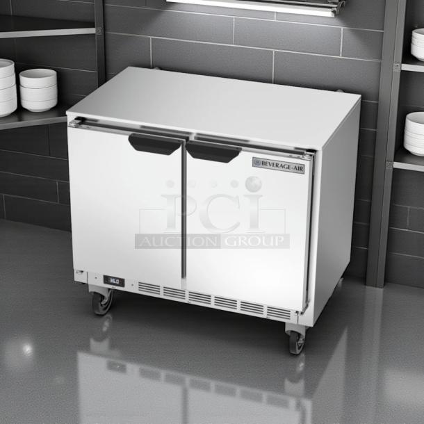 Beverage-Air UCR34HC 34" undercounter refrigerator, two sections, two doors, tested and working, 115v, great condition.