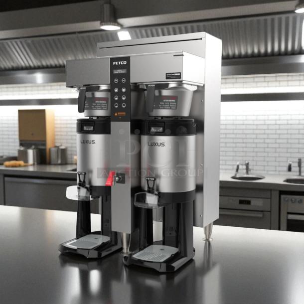 Fetco CBS-2042e Extractor Series twin 1-gallon coffee brewer in super nice condition, stainless steel, fully tested, working.