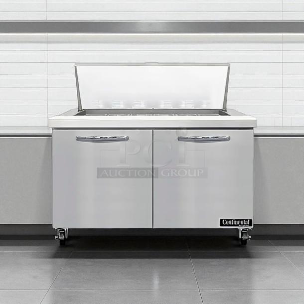 Continental SW48N18M 48" sandwich/salad prep table, excellent condition, with refrigerated base, 115v; fully tested.