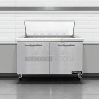 Continental SW48N18M 48" sandwich/salad prep table, excellent condition, with refrigerated base, 115v; fully tested.