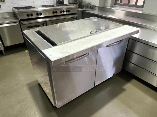 Continental SW48N18M 48” sandwich/salad prep table, excellent condition, stainless steel, refrigerated base, 115v, fully tested.