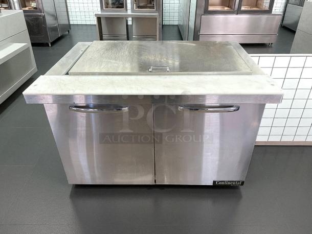 Continental SW48N18M 48" sandwich/salad prep table, excellent condition, refrigerated base, stainless steel, tested working.