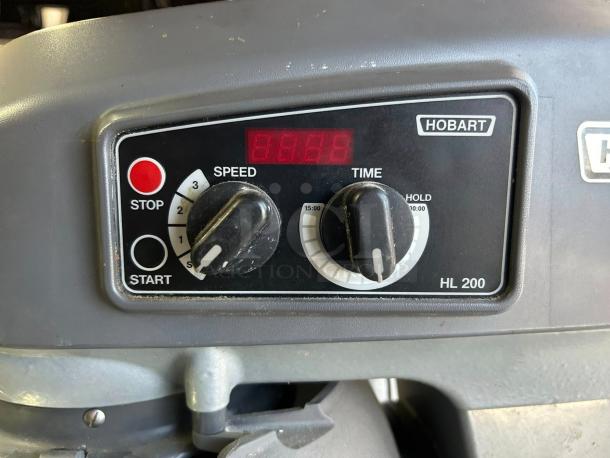 Hobart HL200-10STD Legacy+ mixer control panel in super nice condition, showing speed and timer dials, fully tested.