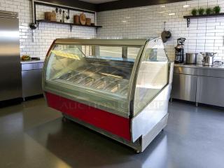 Amazing Condition - Oscartielle Model C83FK-9SC 24 Pan Gelato Ice Cream Case, 220 Volts 1Ph. - Fully Tested & Working! - Item #1200192
