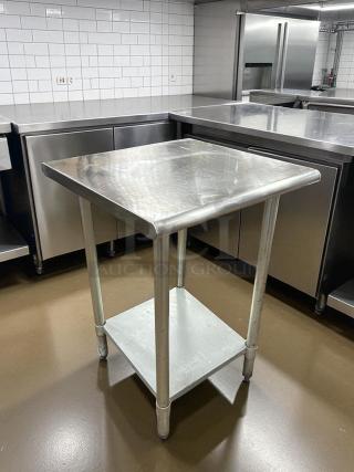 GSW 24" stainless steel worktop table with bottom galvanized shelf. Excellent condition, sturdy construction.
