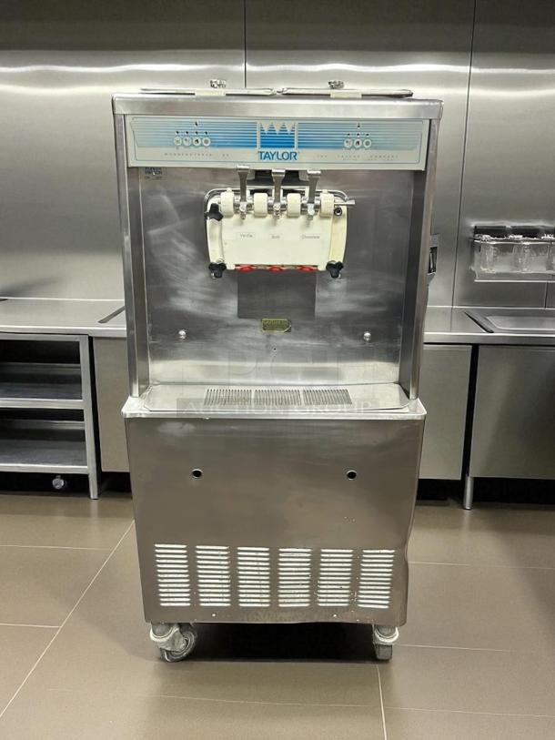 Taylor Y339-27 Gravity Ice Cream Machine, 208/230V, 1 Phase, tested, excellent condition, stainless steel, brand labeled.