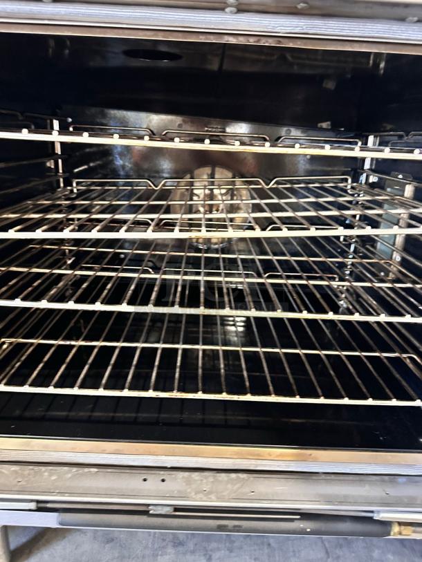 Southbend KLGS/27SC double deck convection oven, excellent condition, natural gas, interior racks visible, fully tested.
