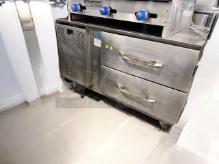 Randell 48" refrigerated chef base, stainless steel, two drawers, excellent condition, fully tested and working.