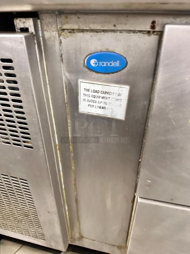 Randell refrigerated chef base with 2 drawers, 48", features brand logo and load capacity label, fully tested and working.