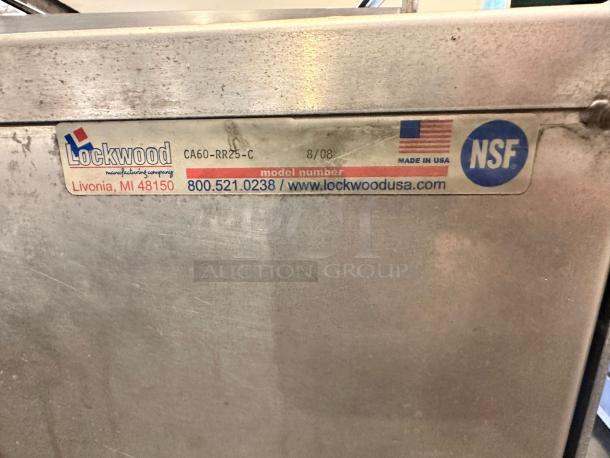 Lockwood CA60-RR25-C mobile aluminum sheet pan rack cabinet in excellent condition, NSF certified, made in USA.