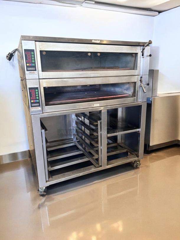 Middleby Marshall HWDO3D-4 double deck electric pizza oven in excellent condition, 208V 3-phase, fully tested and working.