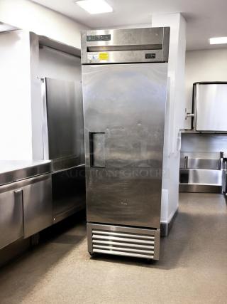 True T-23F-HC single door commercial freezer in excellent condition, stainless steel, 115V, fully tested, with visible True label.