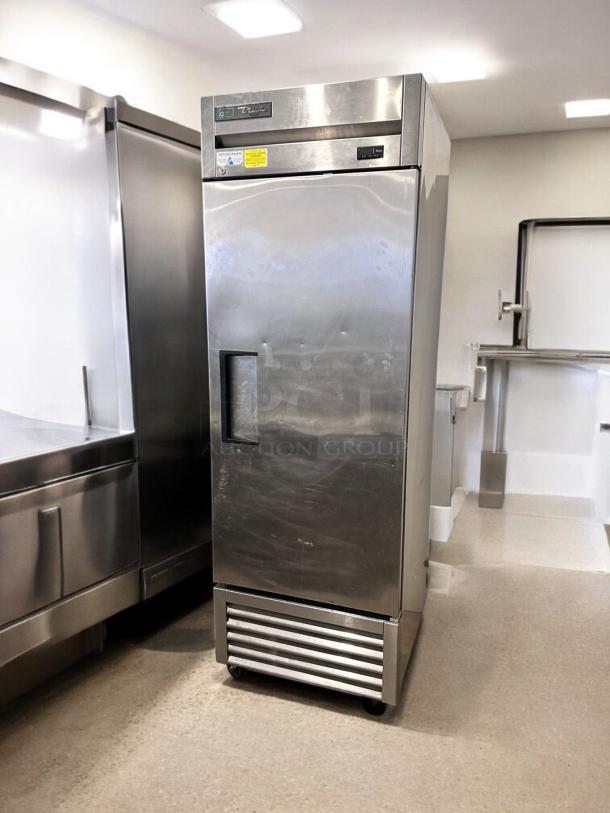 True T-23F-HC single door commercial freezer in excellent condition, 115V, fully tested and working, stainless steel finish.