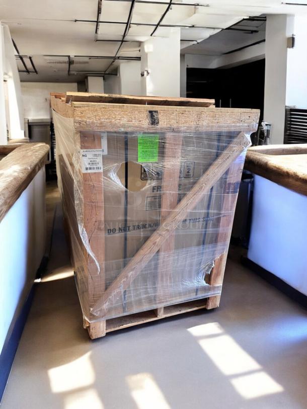Brand new American Range ARR-488DF-N with 8 sealed gas burners, natural gas, in crate with protective wrapping.