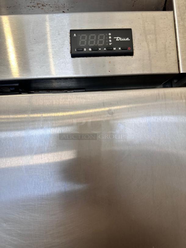 True T-43-HC commercial refrigerator control panel, stainless steel finish, excellent condition, 115V, fully tested.
