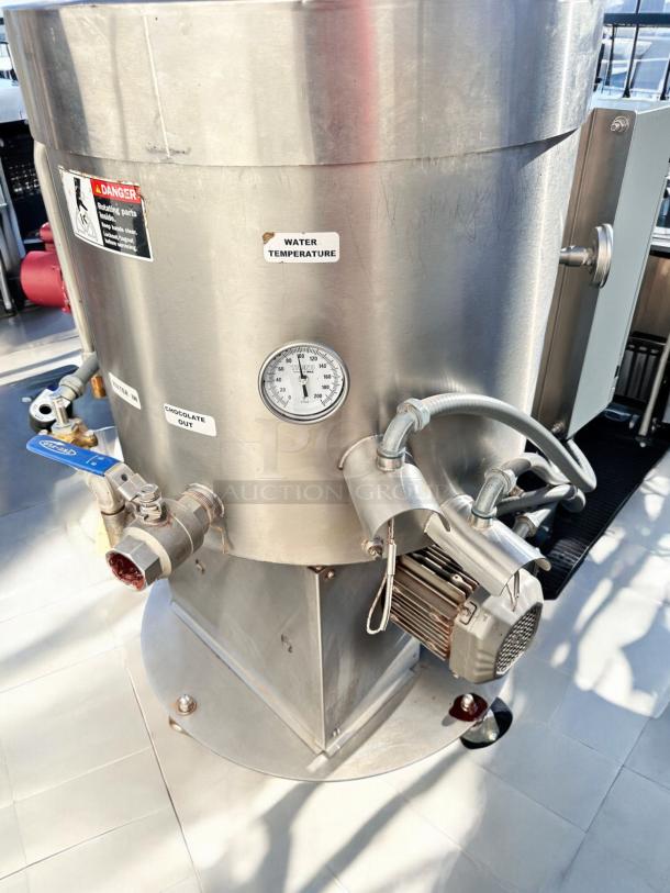 Excellent condition Chocolate Melter & Mixer System, 240V, Custom Fabrication. Watlow Heater Model BC8N410S, fully tested.