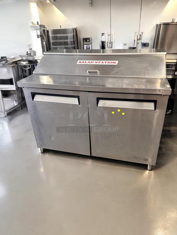 Turbo Air TST-48SD 48" Sandwich/Salad Prep Table, excellent condition, "Salad Station" label, 115V, fully tested and working.