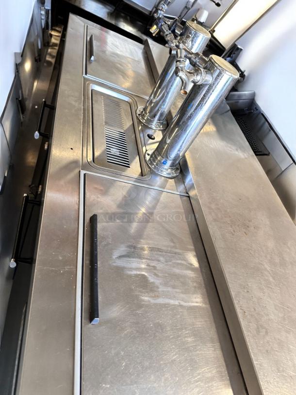 Beverage-Air DD58BC draft beer dispenser, excellent condition, 2 keg capacity, 115V, stainless steel, tested working.